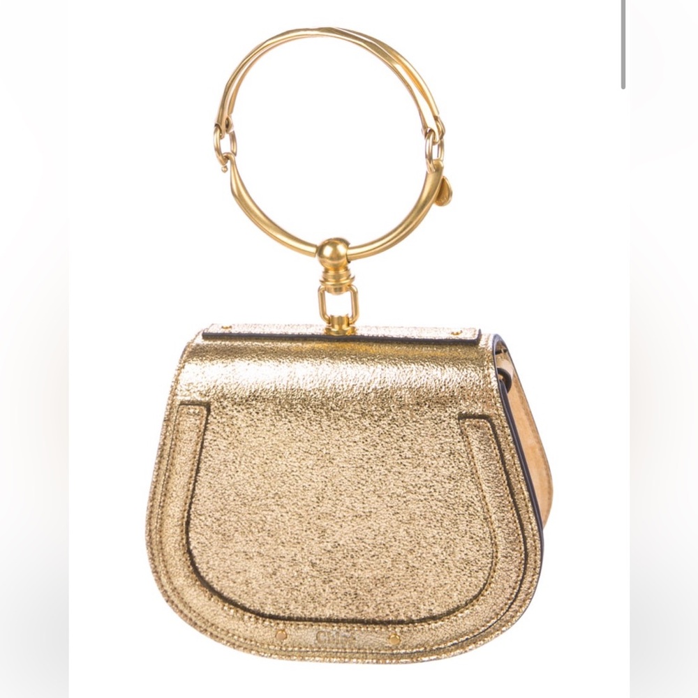 Chloé Nile Metallic Leather Saddle Bag